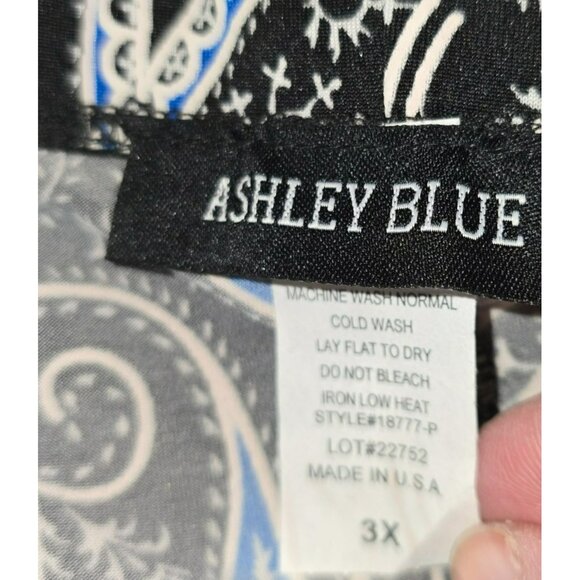 Paisley Print Skirt Flared Midi Womens Plus Size 3X By Ashley Blue  JH1767 - Picture 6 of 6